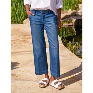 Frank & Eileen Cropped Straight-Leg Jeans in Medium Blue